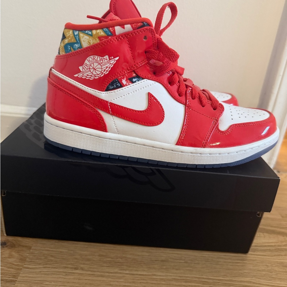 Nike Air Jordan Red and White High-Tops